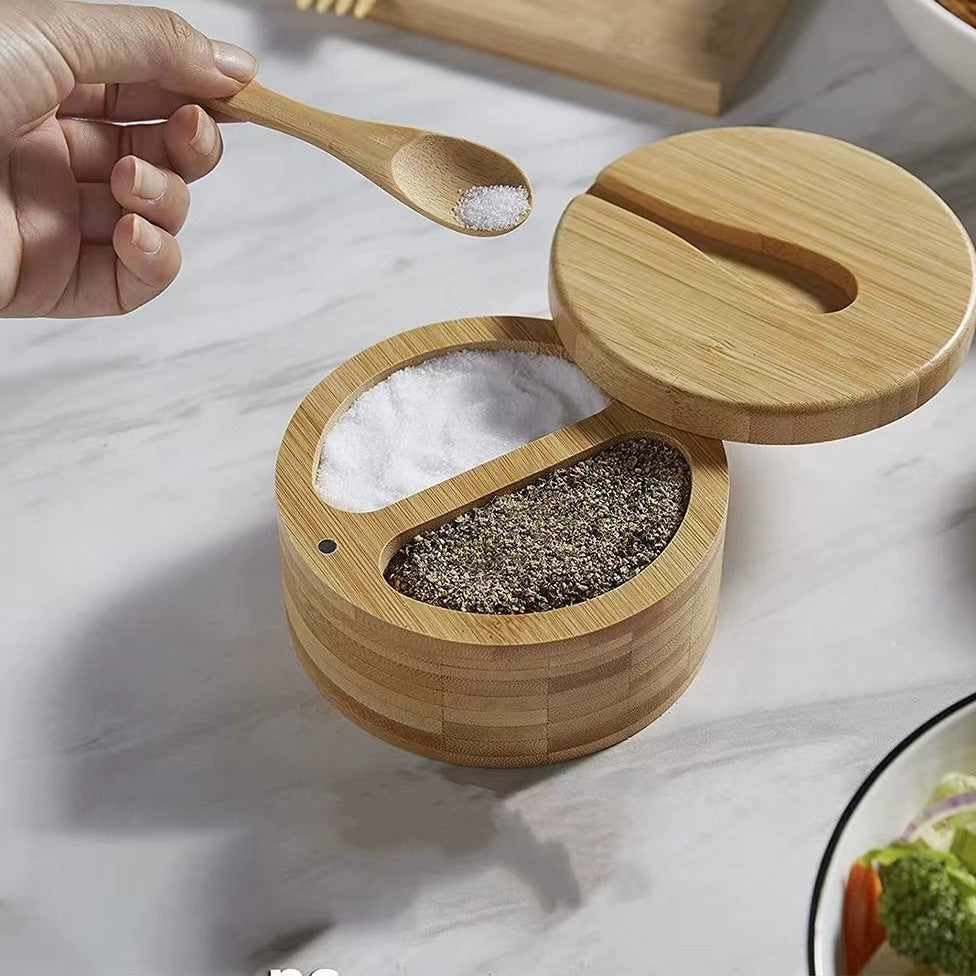 Bocal en bambou pour sel - Écologique et hermétique