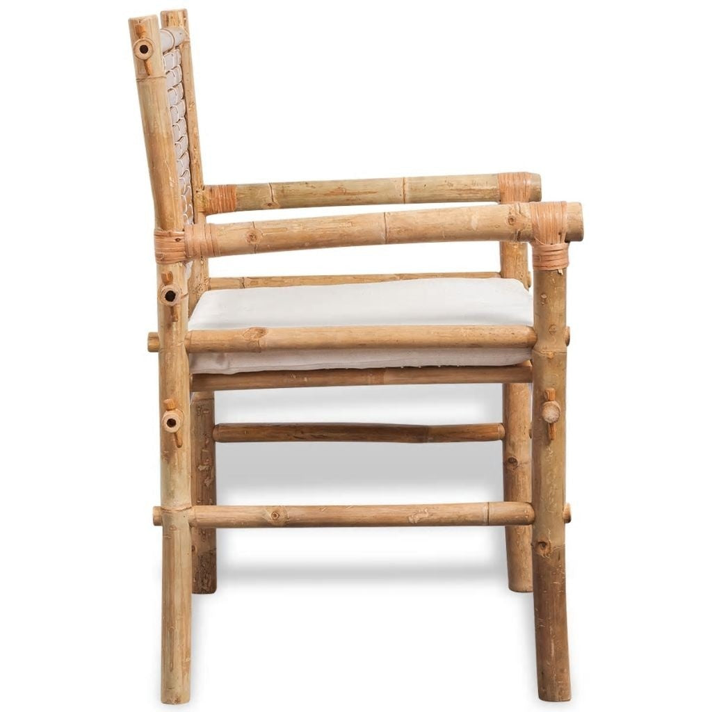 Bistro furniture 3 pcs with Bamboo cushions