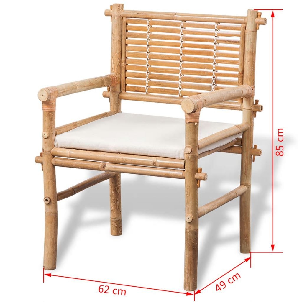 Bistro furniture 3 pcs with Bamboo cushions