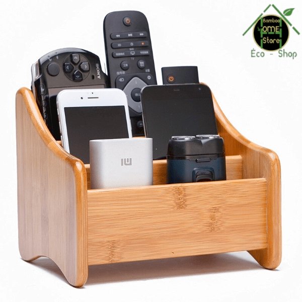 Bamboo™ Boîte de rangement pour télécommande en bambou - BambooHomeStore