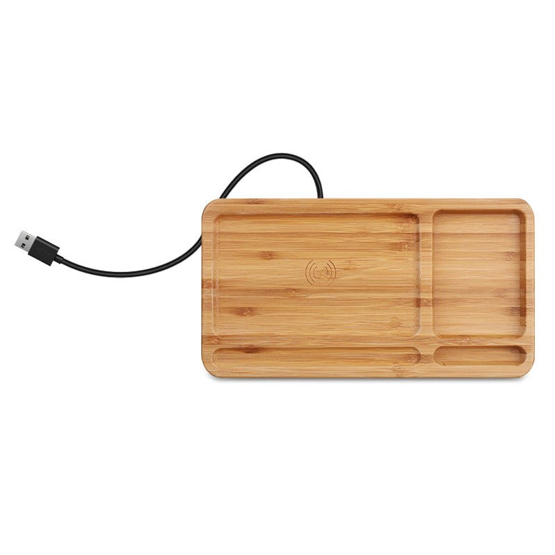 chargeur sans fil en bois de bambou