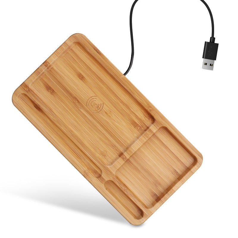 chargeur sans fil en bois de bambou