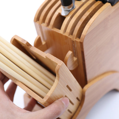 Support en bois pour couteaux avec bénédiction en bambou - design élég