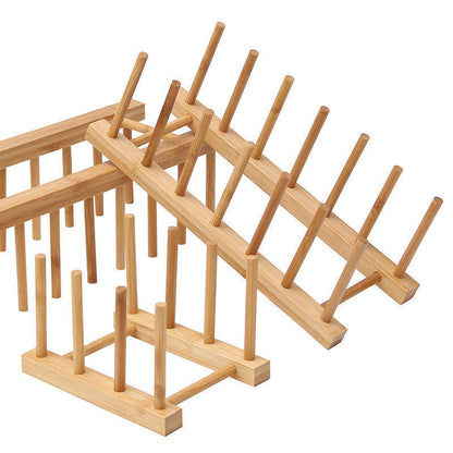 Étagère en bambou pour cuisine - Support de drainage et rangement élég