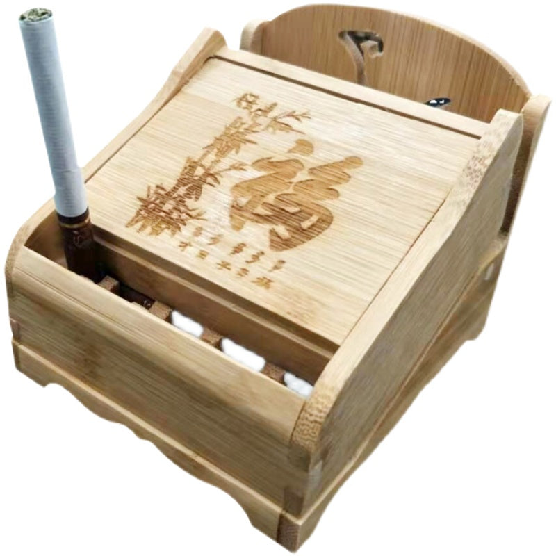 Boîte à cigarettes automatique en bambou - Design créatif et pratique