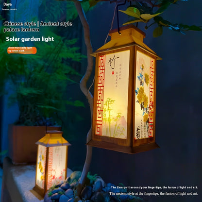 Lumières de jardin solaires en bambou tissées avec bougies LED