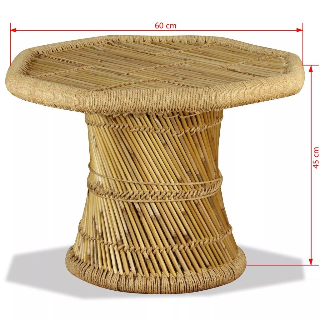 Octagonal coffee table Bamboo 60 x 60 x 45 cm