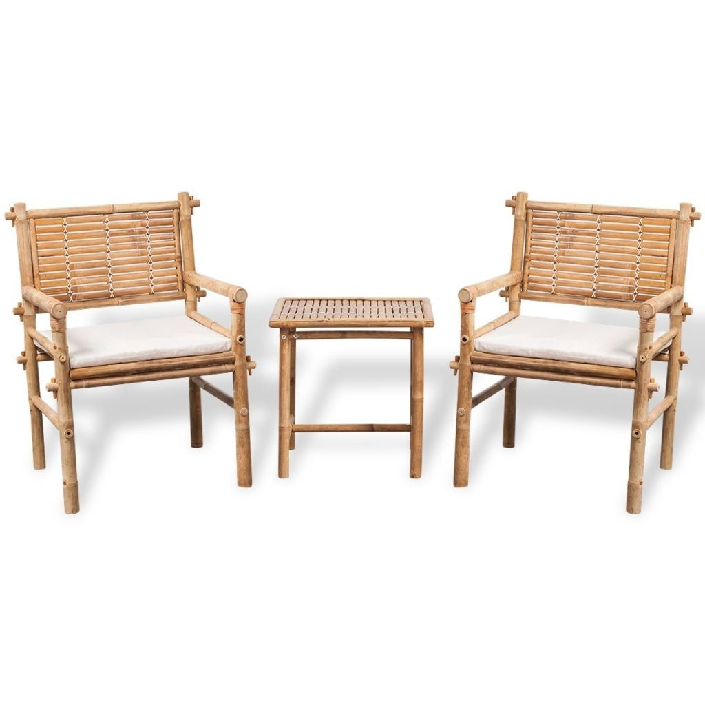  Bistro furniture 3 pcs with Bamboo cushions