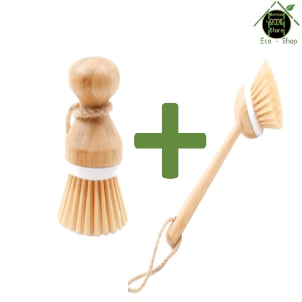 Amazon™ Brosse à vaisselle en bambou multifonction - BambooHomeStore